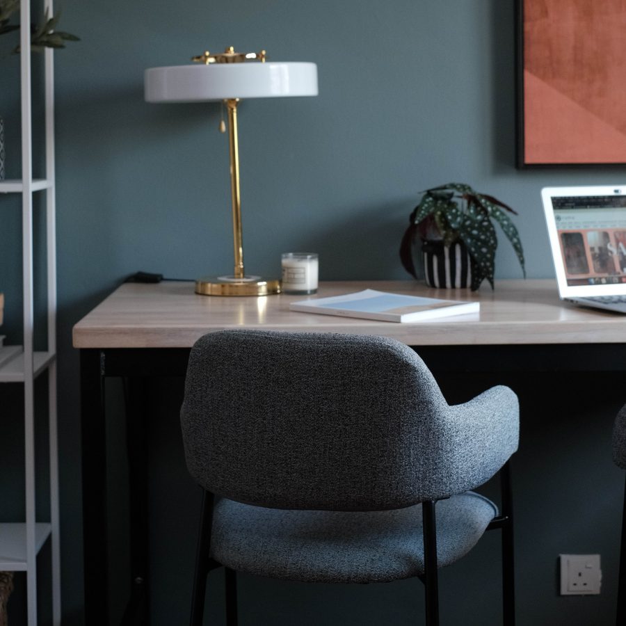 Damien Pebble Gray Counter Stool