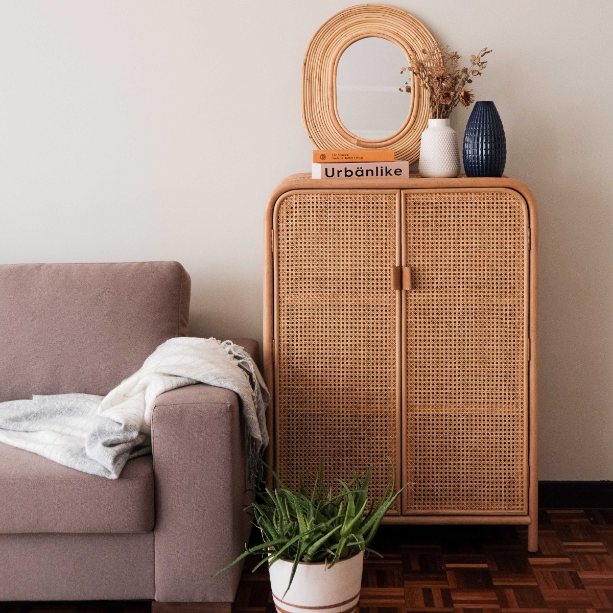 Sasha Medium Rattan Cabinet Natural