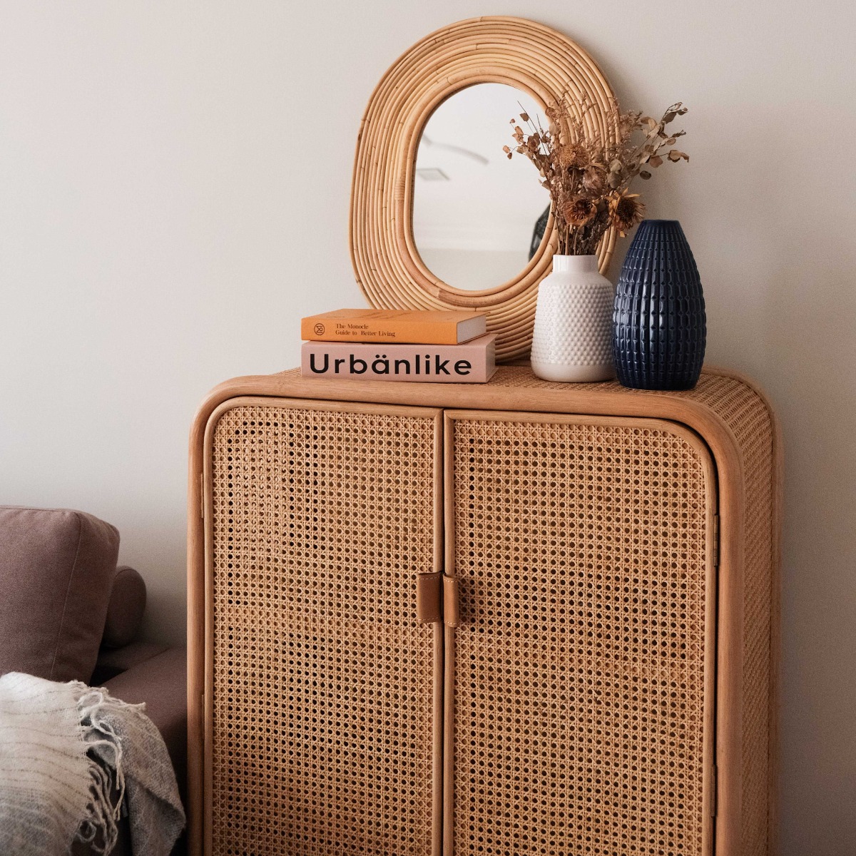 Sasha Medium Rattan Cabinet Natural
