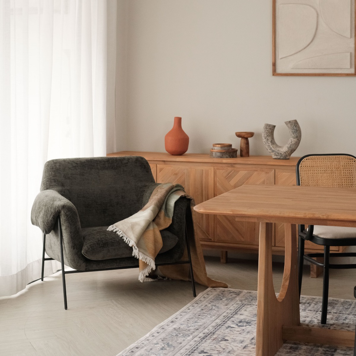 Ivan Pine Green Lounge Chair