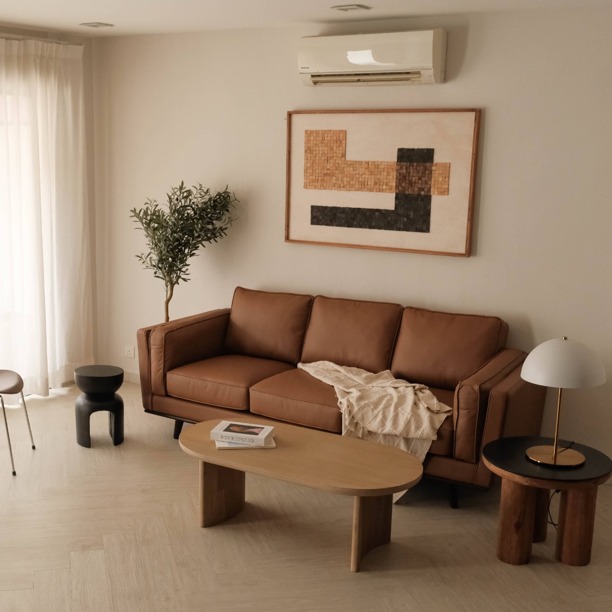 Noah Cognac Full Leather 3 Seater Sofa