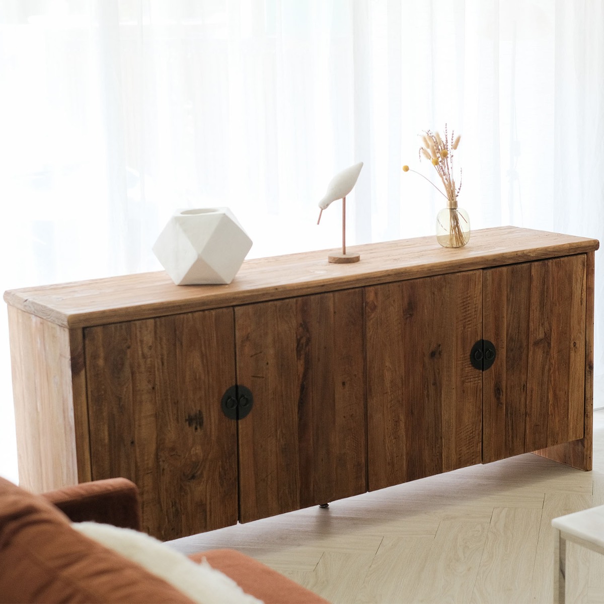 Reclaimed Wood 4 Doors Sideboard