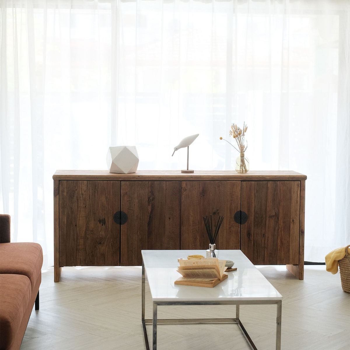 Reclaimed Wood 4 Doors Sideboard