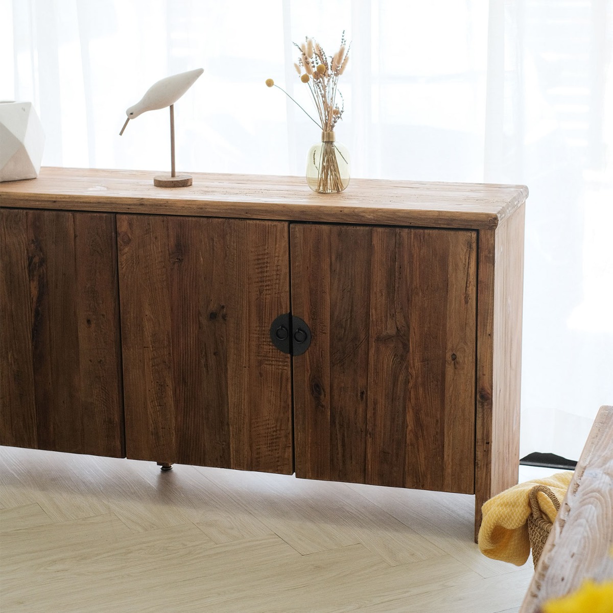 Reclaimed Wood 4 Doors Sideboard