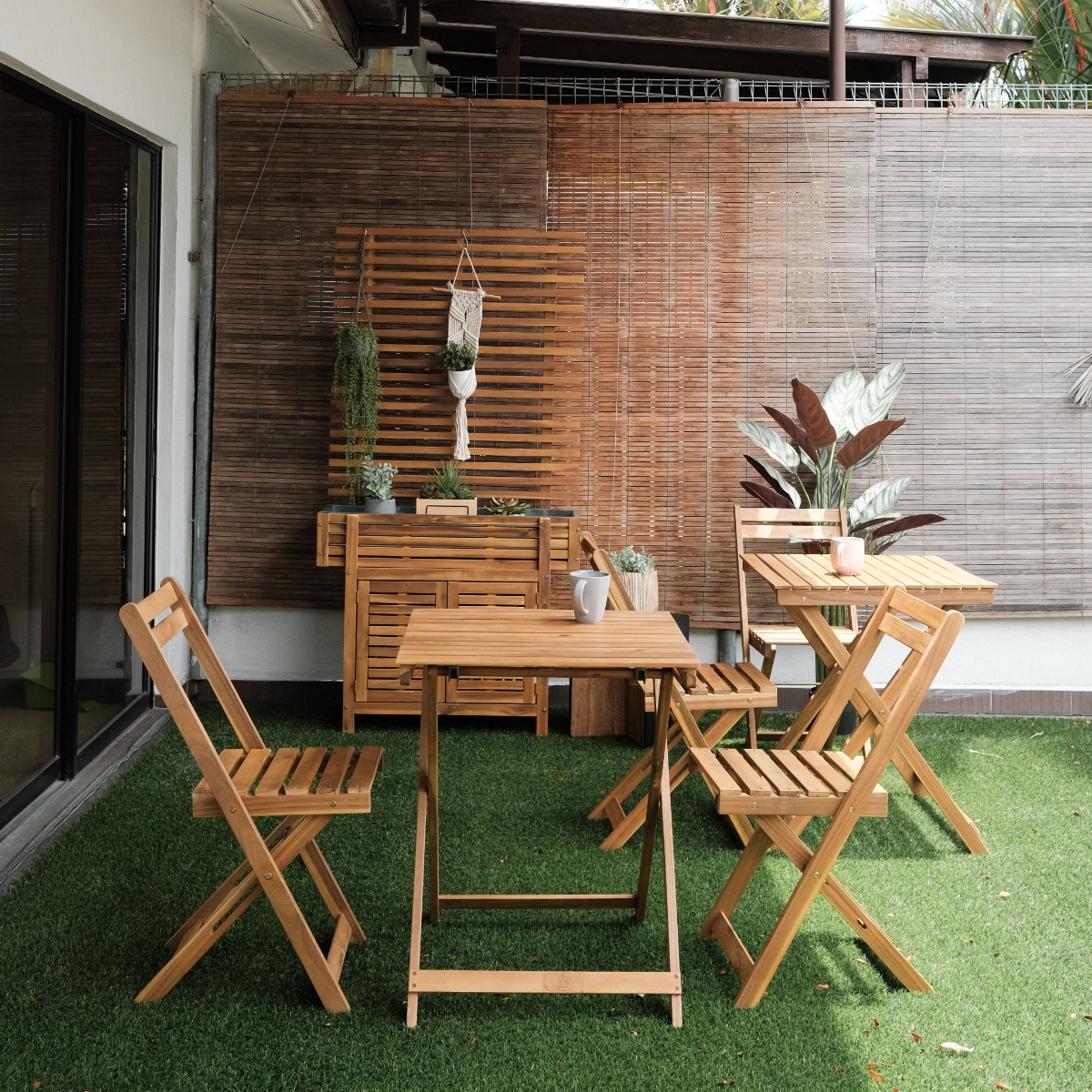 Freesia Outdoor 1+2 Dining Set - Square Table