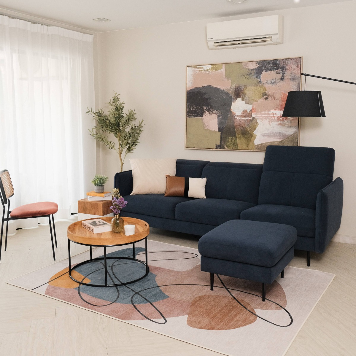 Harper Midnight Blue 3 Seater Sofa (Markdown)