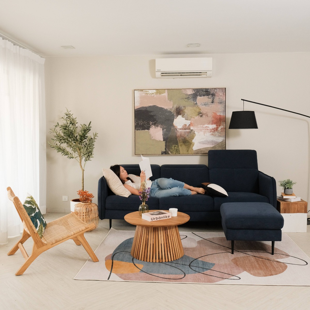 Harper Midnight Blue 3 Seater Sofa (Markdown)