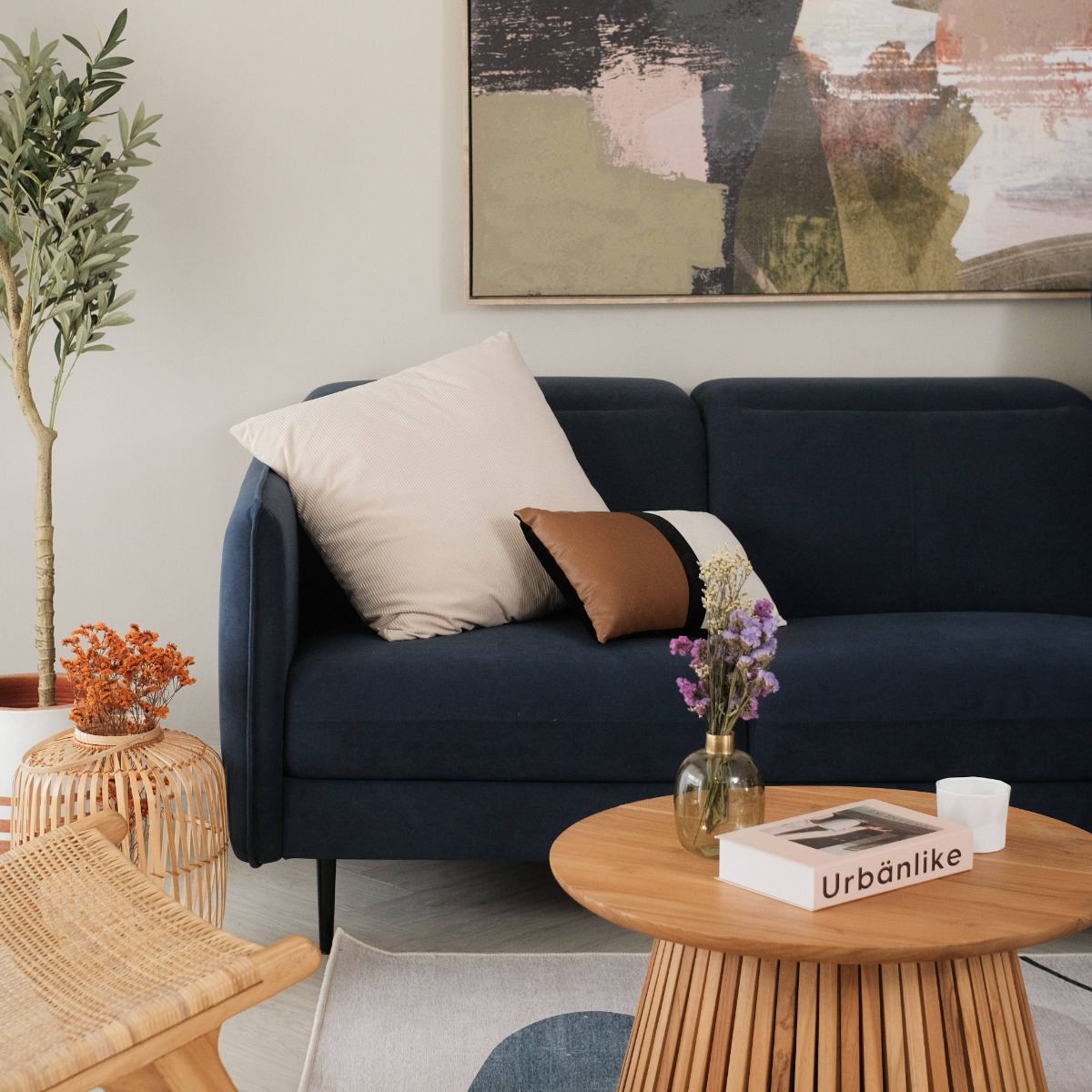 Harper Midnight Blue 3 Seater Sofa (Markdown)