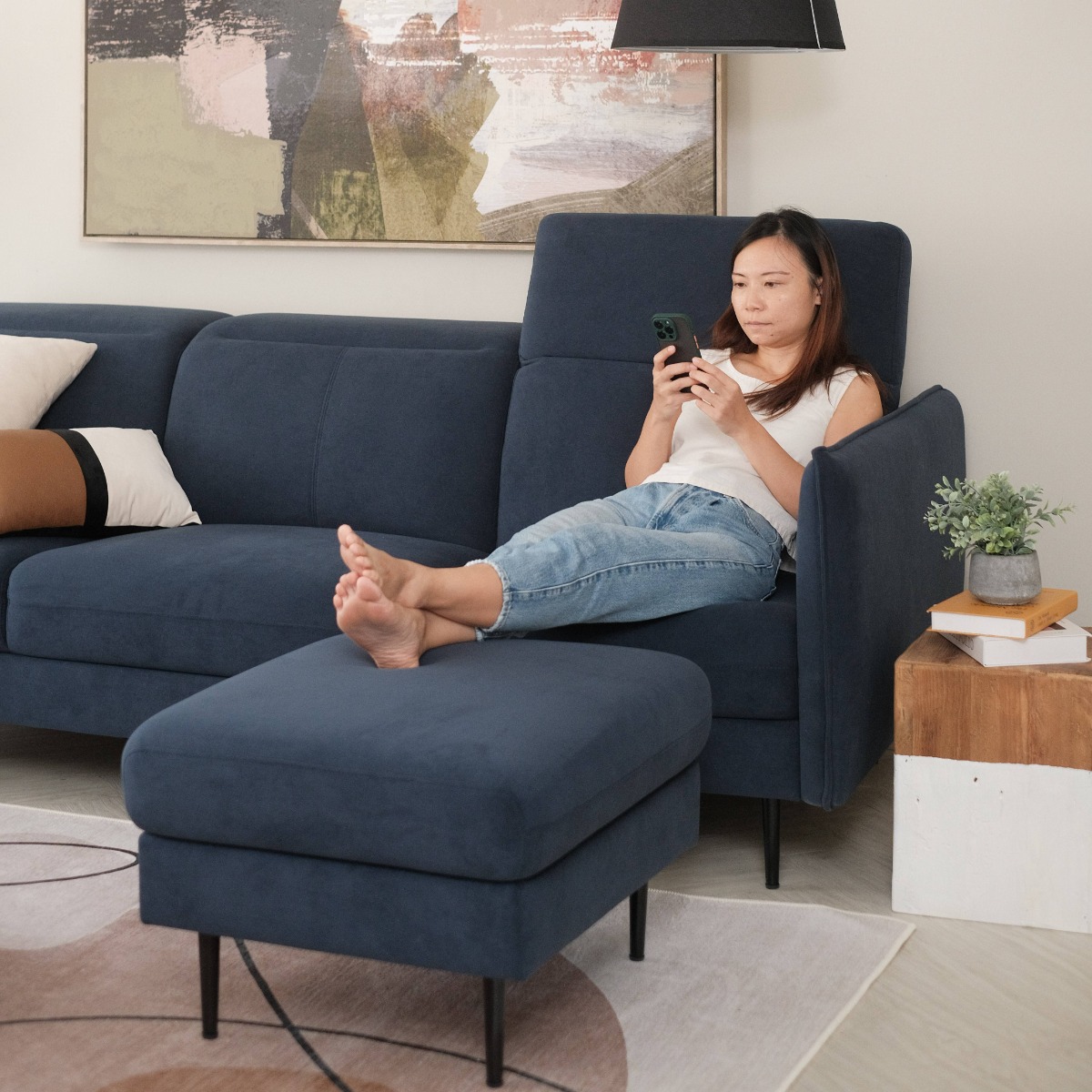 Harper Midnight Blue 3 Seater Sofa (Markdown)