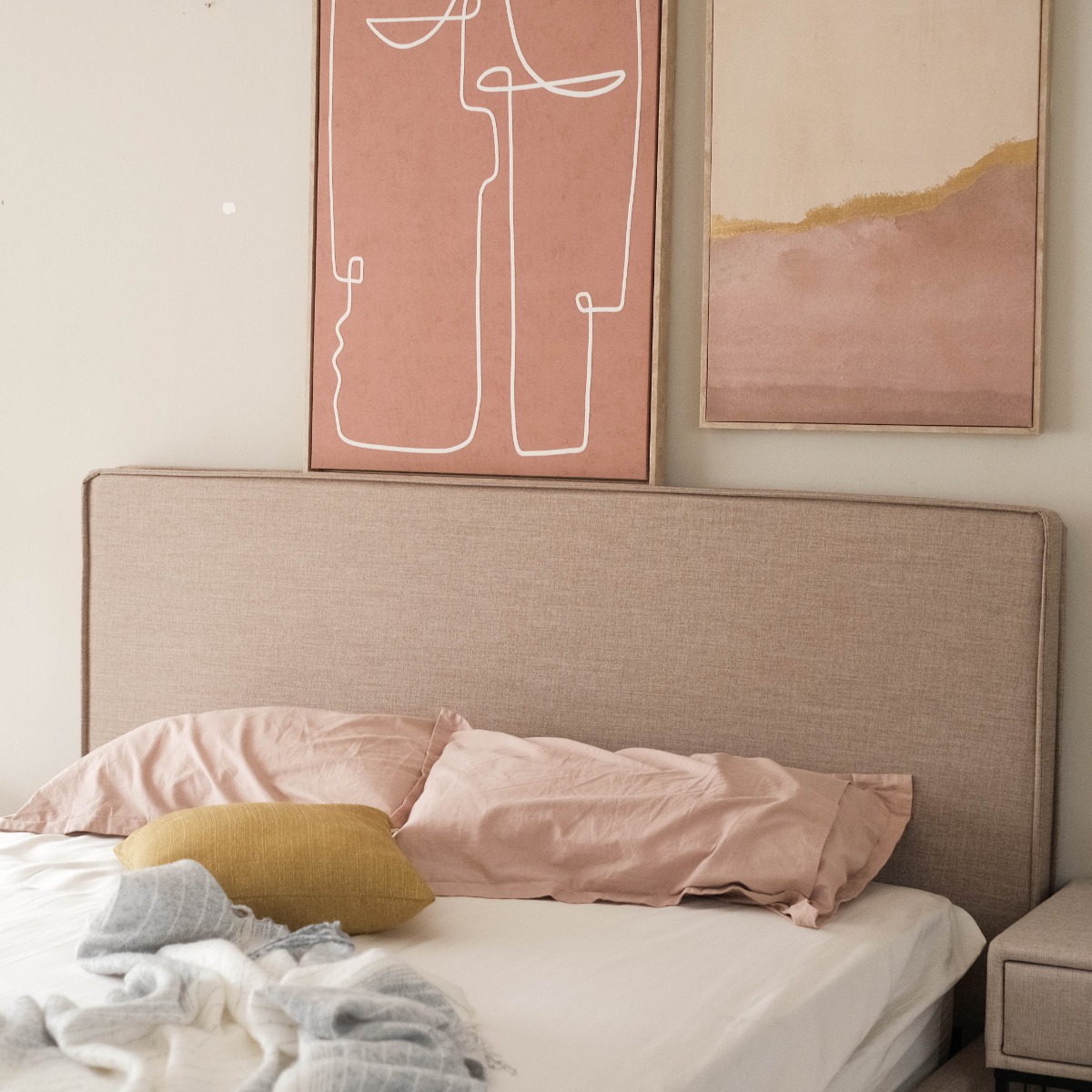 Ava Sand Beige Queen Bed
