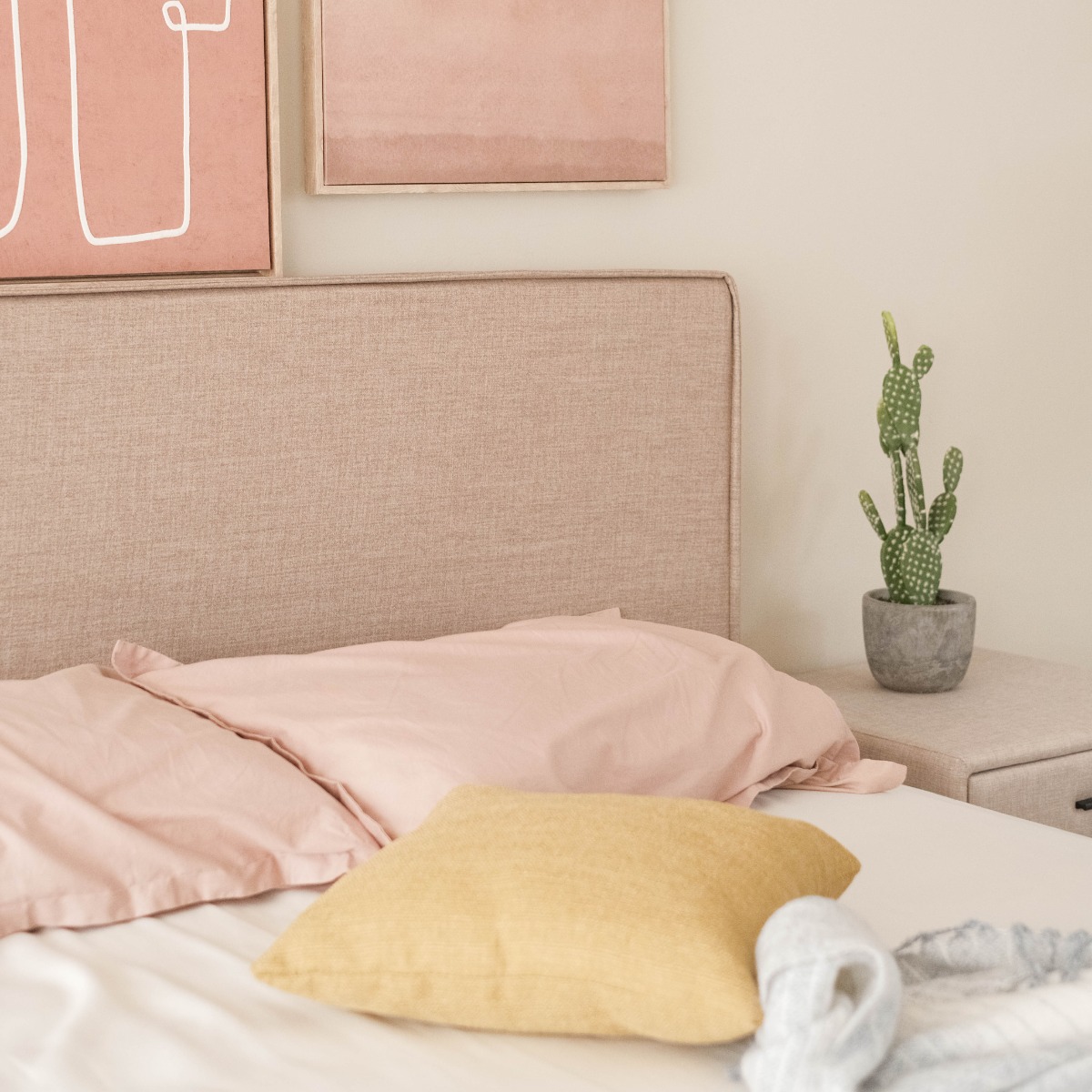 Ava Sand Beige Queen Bed