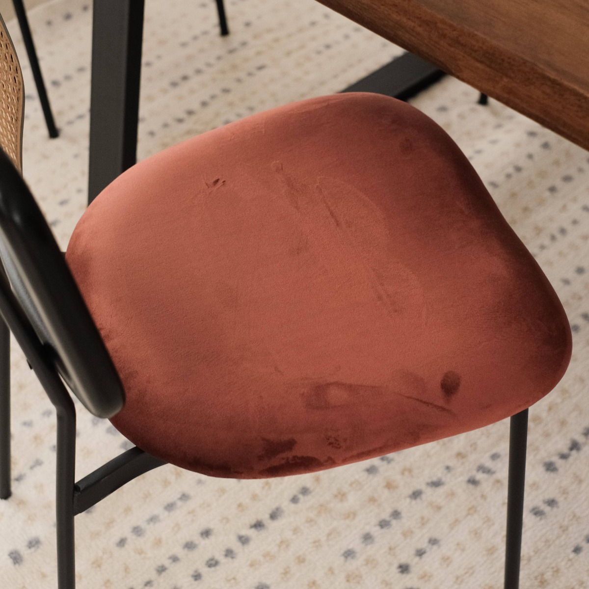 Gaia Ebony Dining Chair Umber Brown Velvet