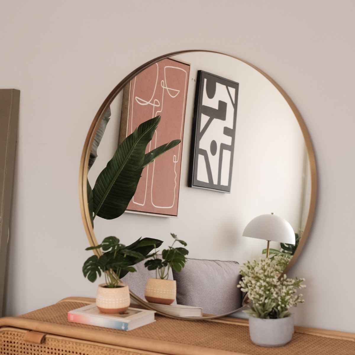 Oyna Brass Round Mirror Dia80cm