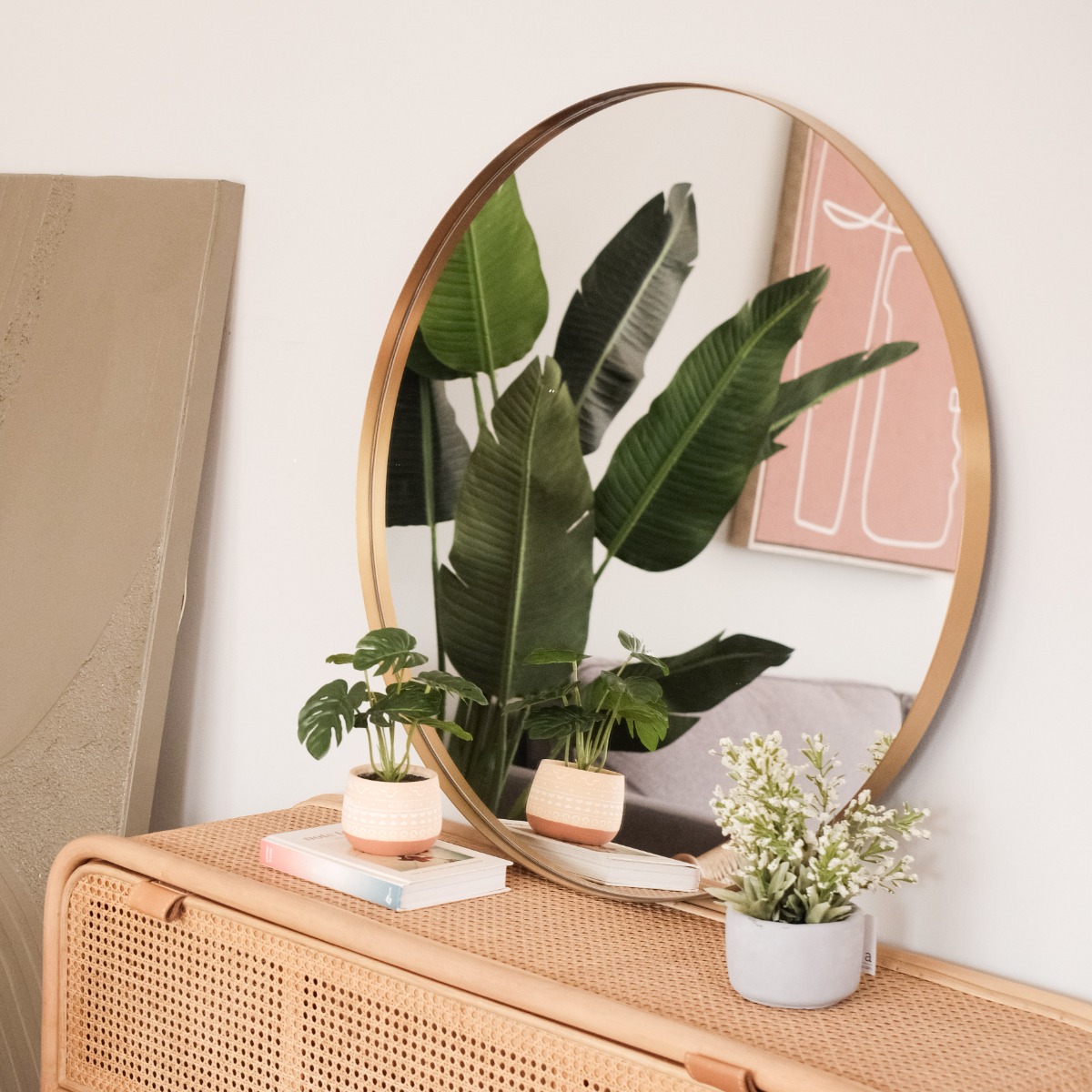 Oyna Brass Round Mirror Dia80cm