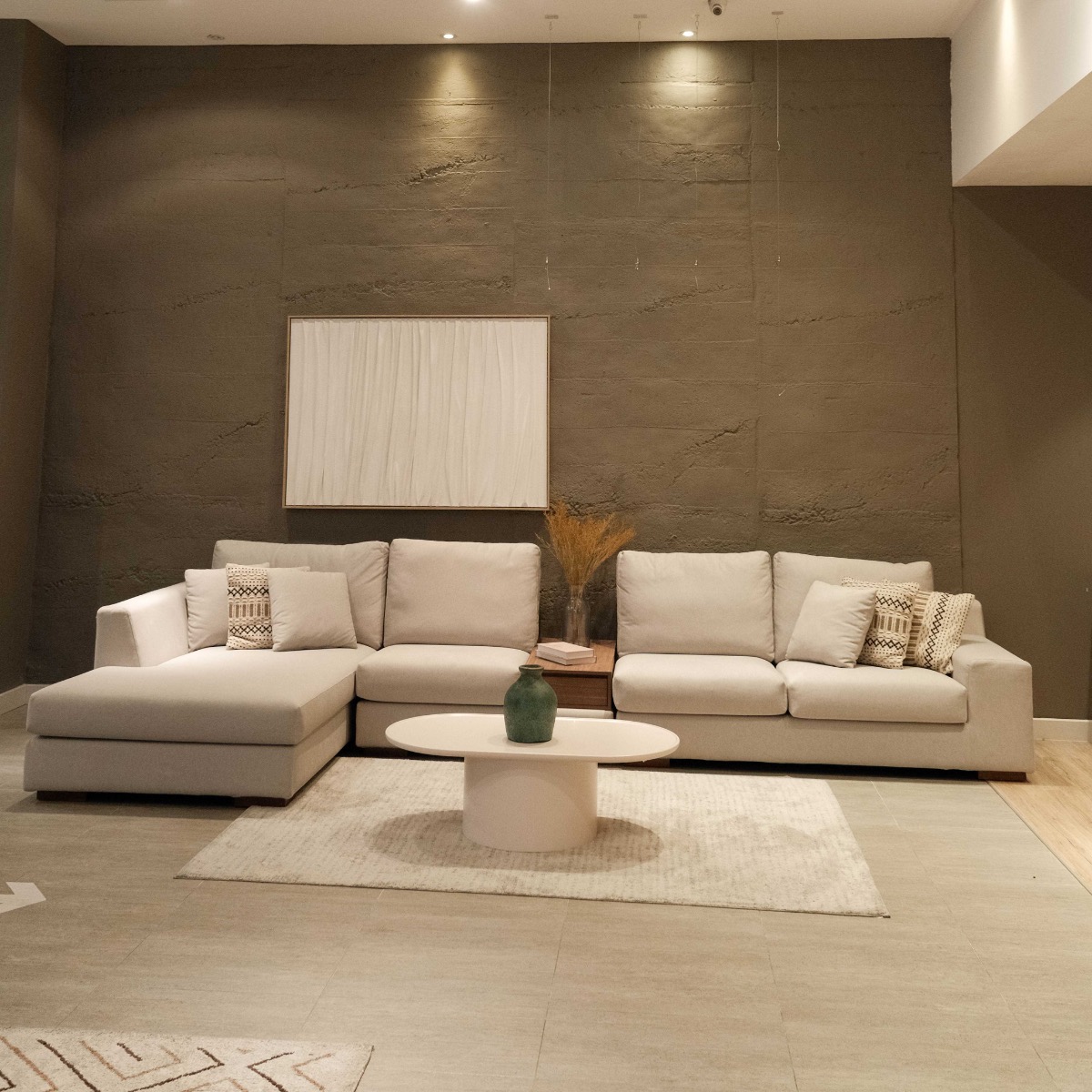 Joen Right Sectional Wide Sofa with Left Side Table