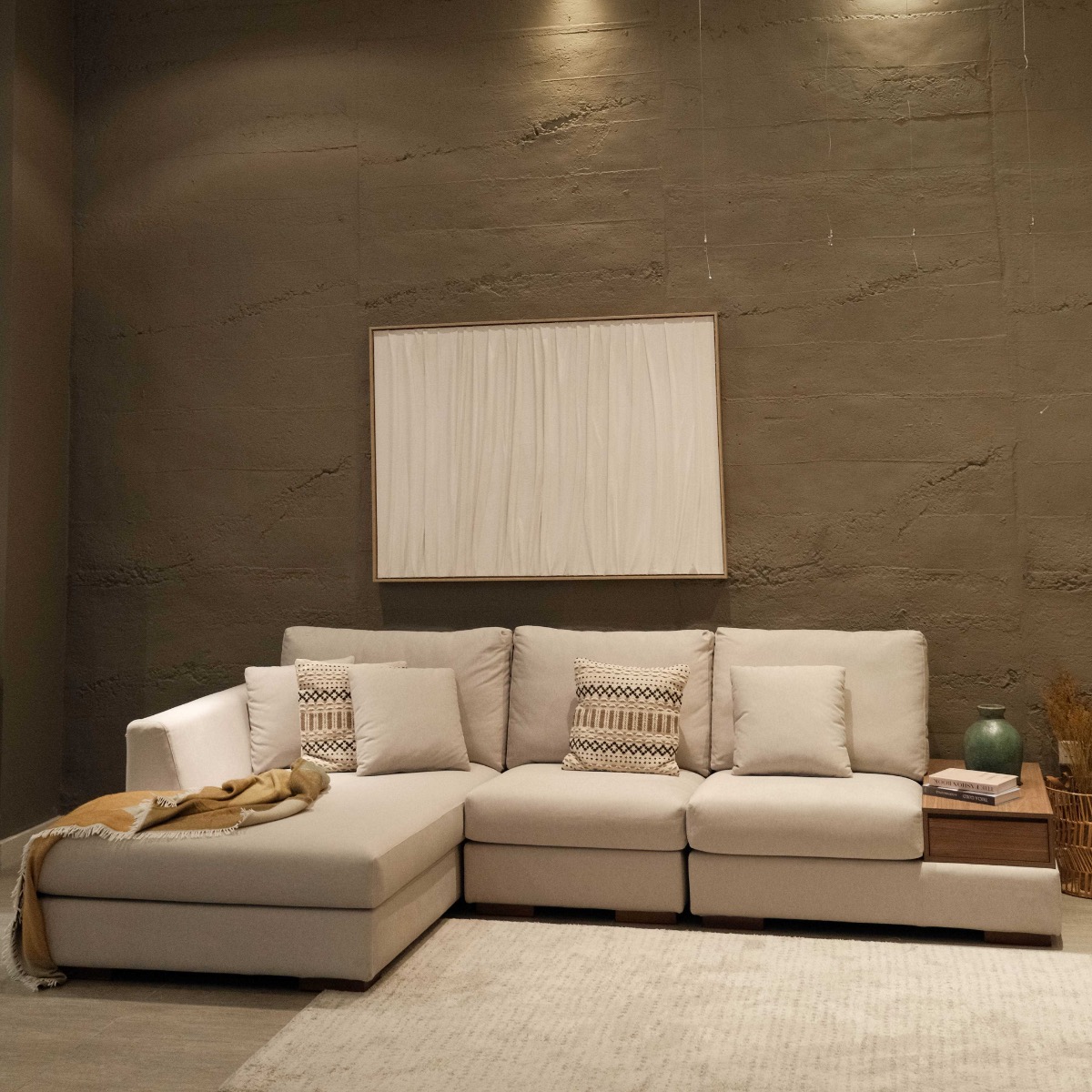 Joen Right Sectional Sofa with Left Side Table