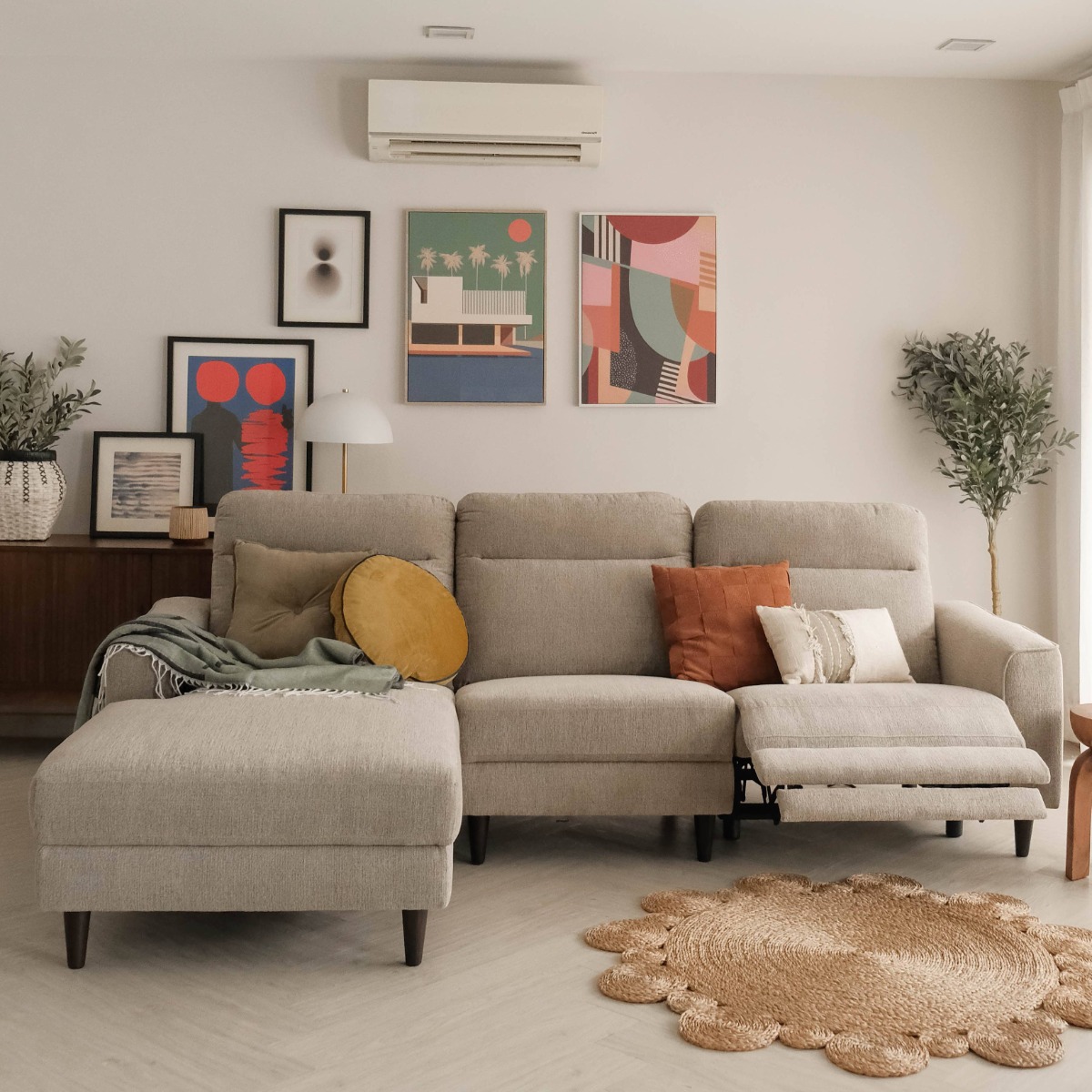 Linus Stone Grey Right Sectional Power Reclining Sofa