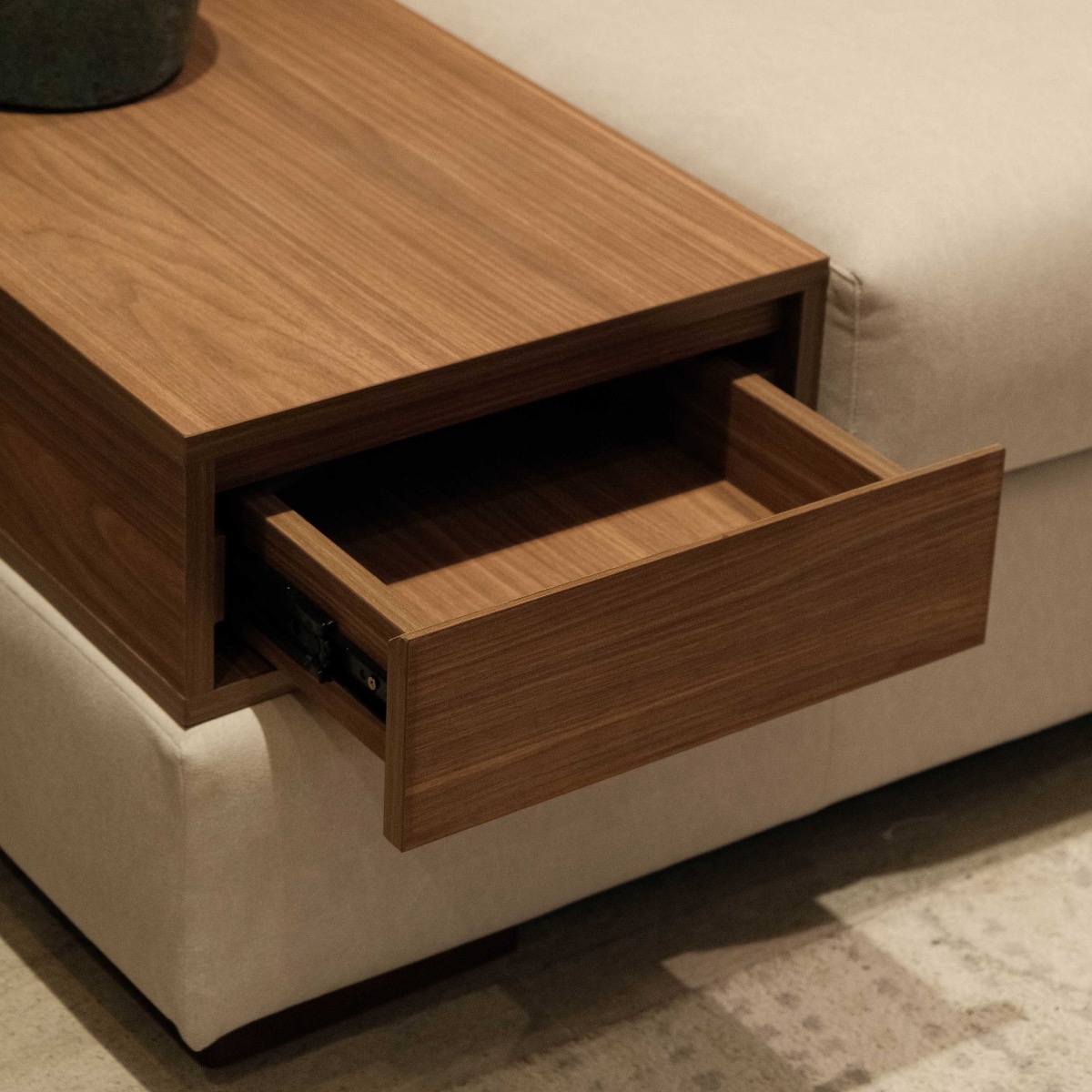 Joen Left Sectional Wide Sofa with Right Side Table