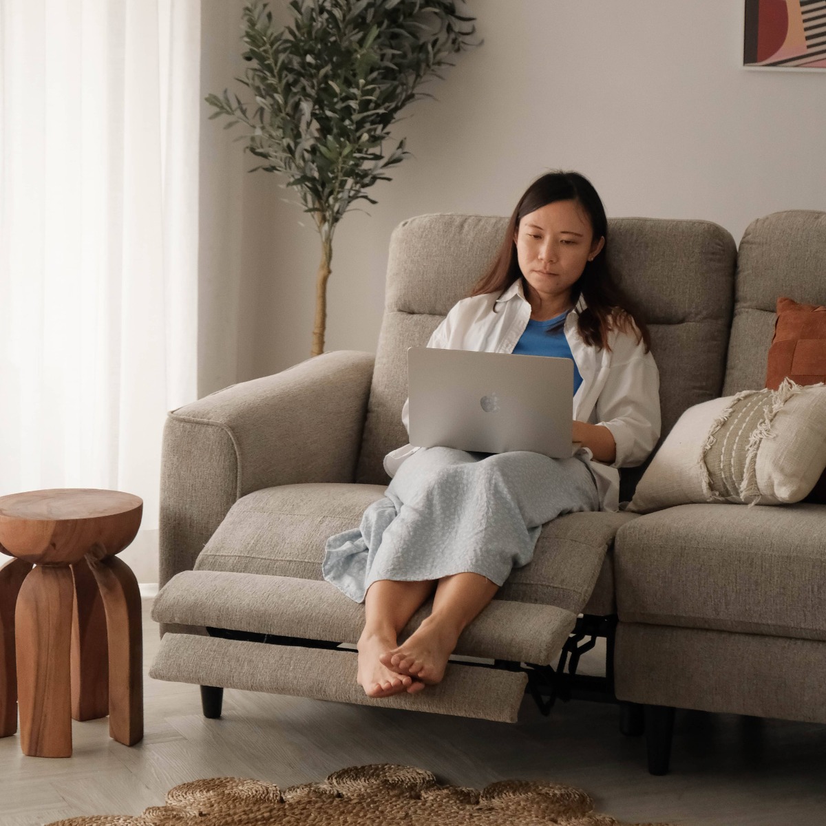 Linus Stone Grey Left Sectional Power Reclining Sofa
