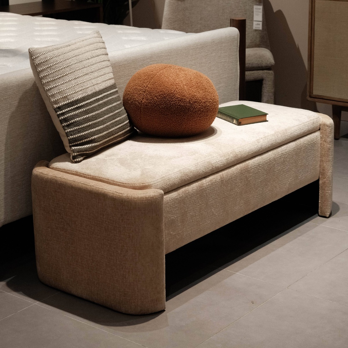 Candra Champagne Storage Bench