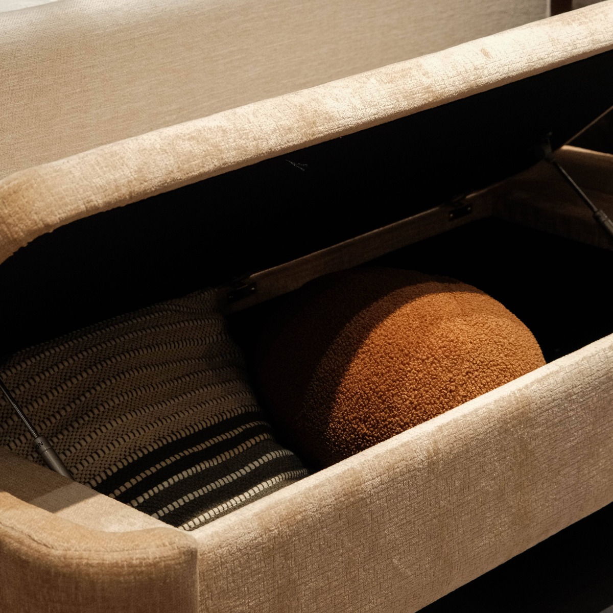 Candra Champagne Storage Bench