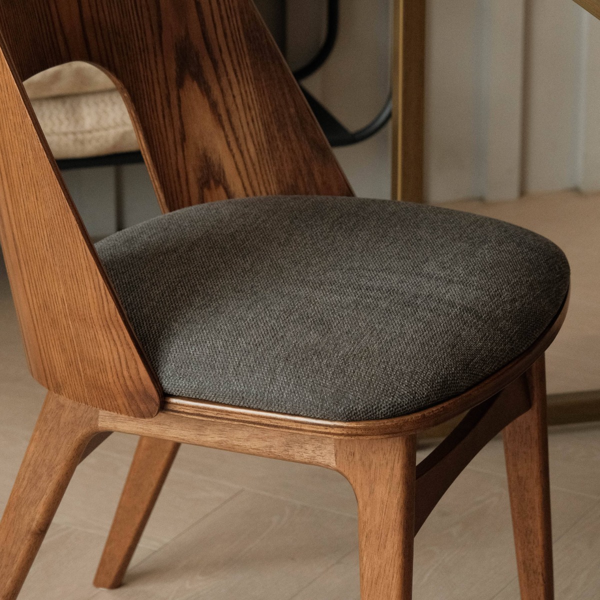 Teagan Dark Walnut Dining Chair Charcoal