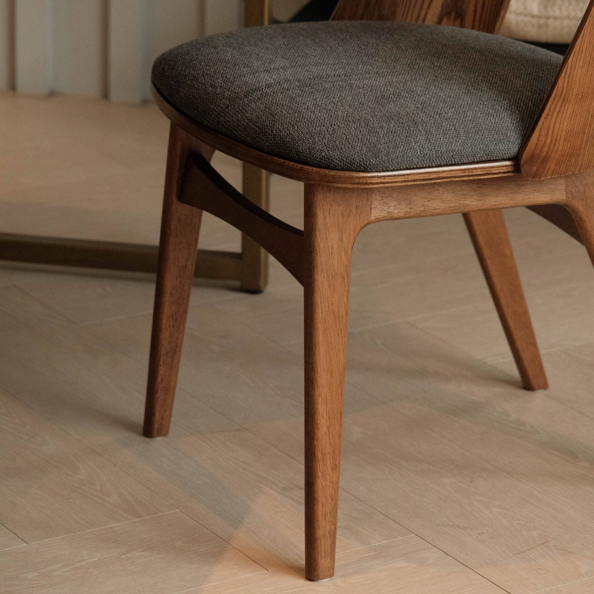 Teagan Dark Walnut Dining Chair Charcoal