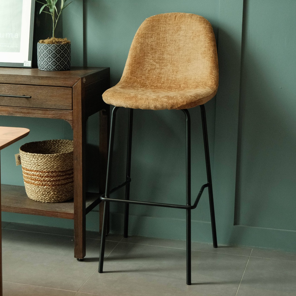 Sera Bar Stool Copper Brown
