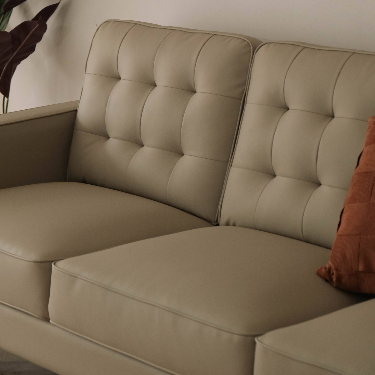 Jane Taupe Mid-Century 3 Seater Sofa
