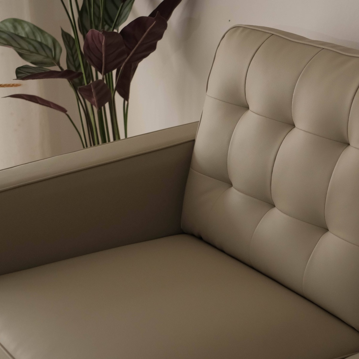 Jane Taupe Mid-Century 3 Seater Sofa
