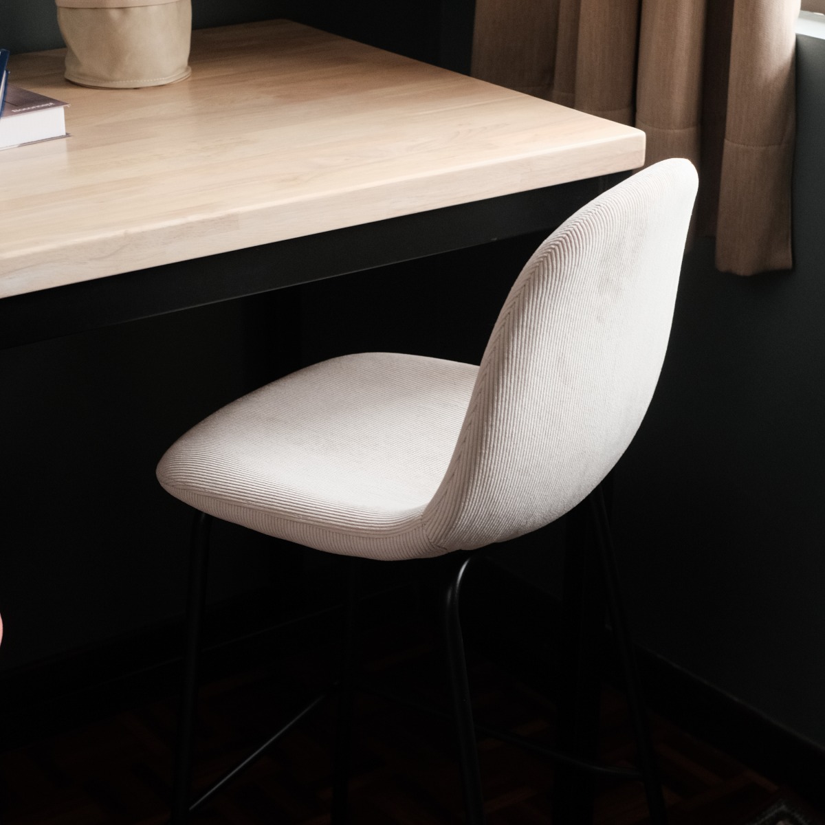Sera Counter Stool Ivory Corduroy