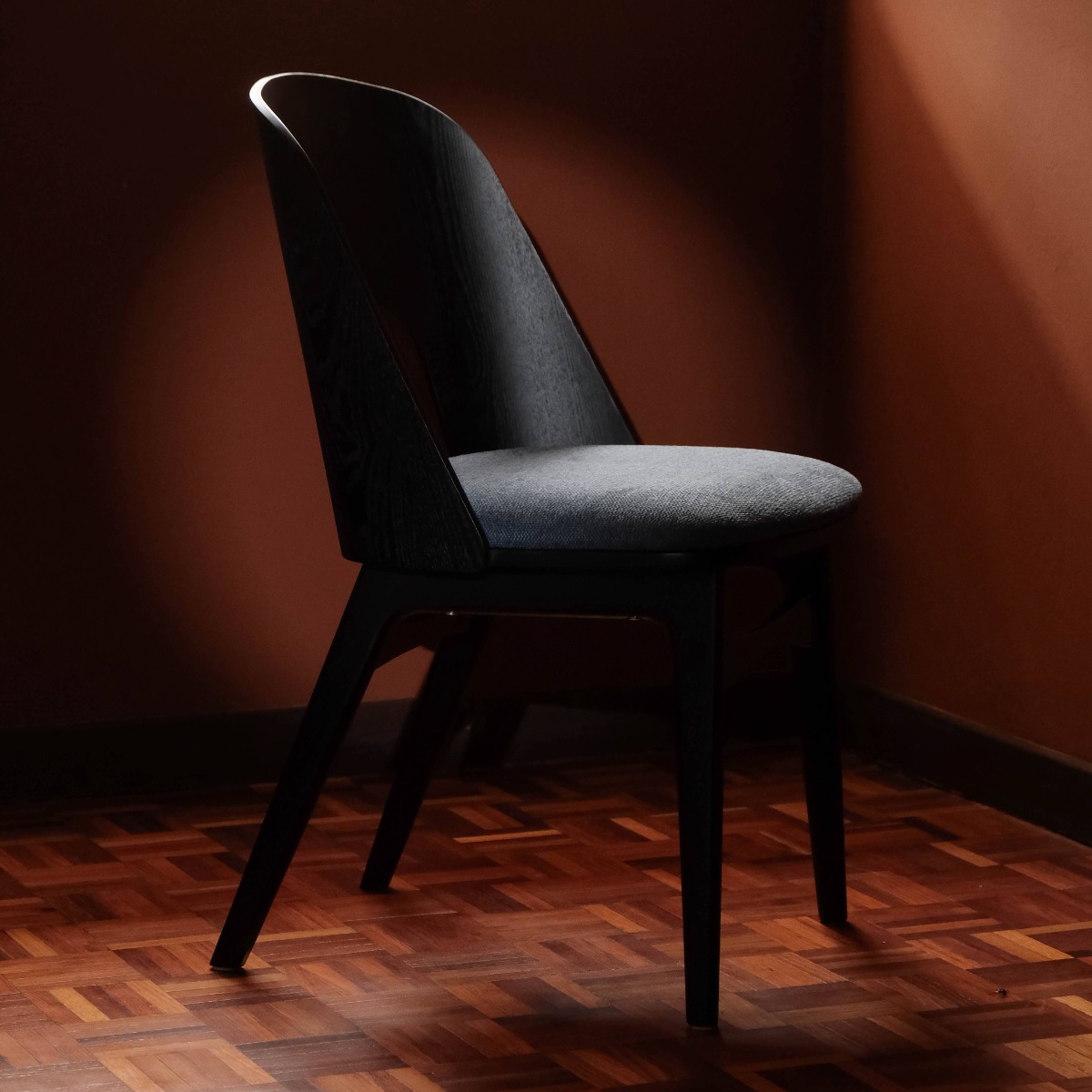 Teagan Ebony Dining Chair Midnight Blue