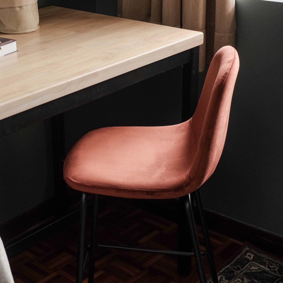 Sera Counter Stool Umber Brown Velvet