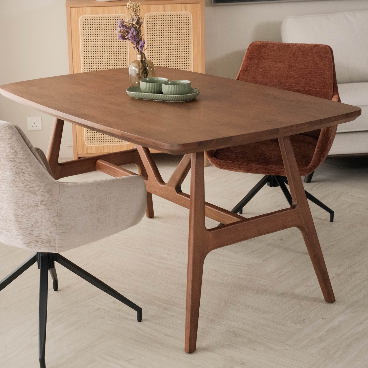Freda Cedar Brown Dining Table 150cm