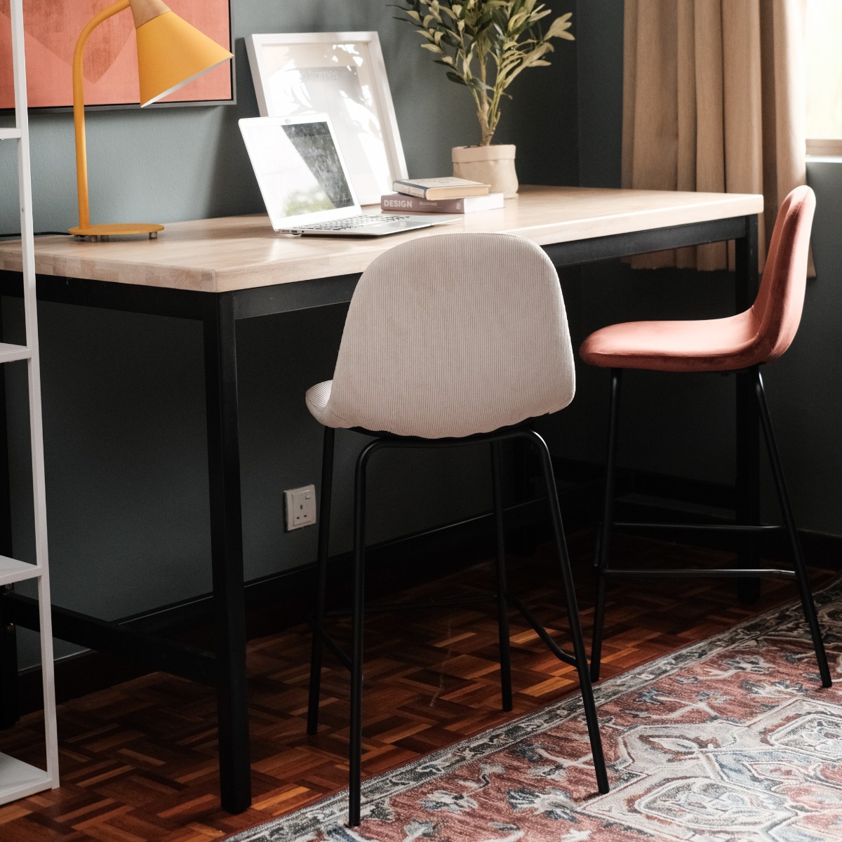 Sera Counter Stool Ivory Corduroy