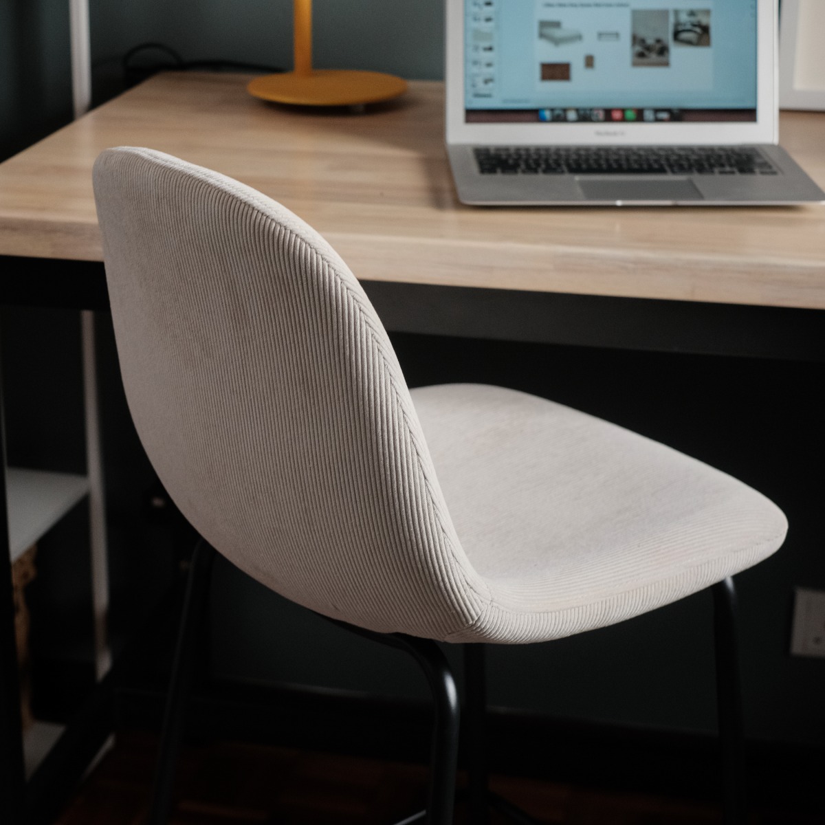 Sera Bar Stool Ivory Corduroy