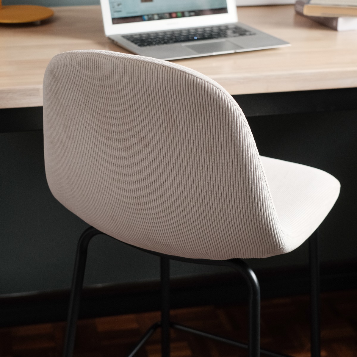Sera Bar Stool Ivory Corduroy