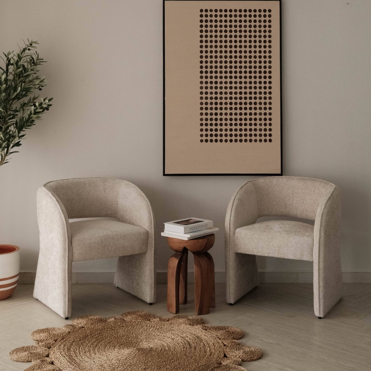 Sandra Oatmeal Lounge Chair