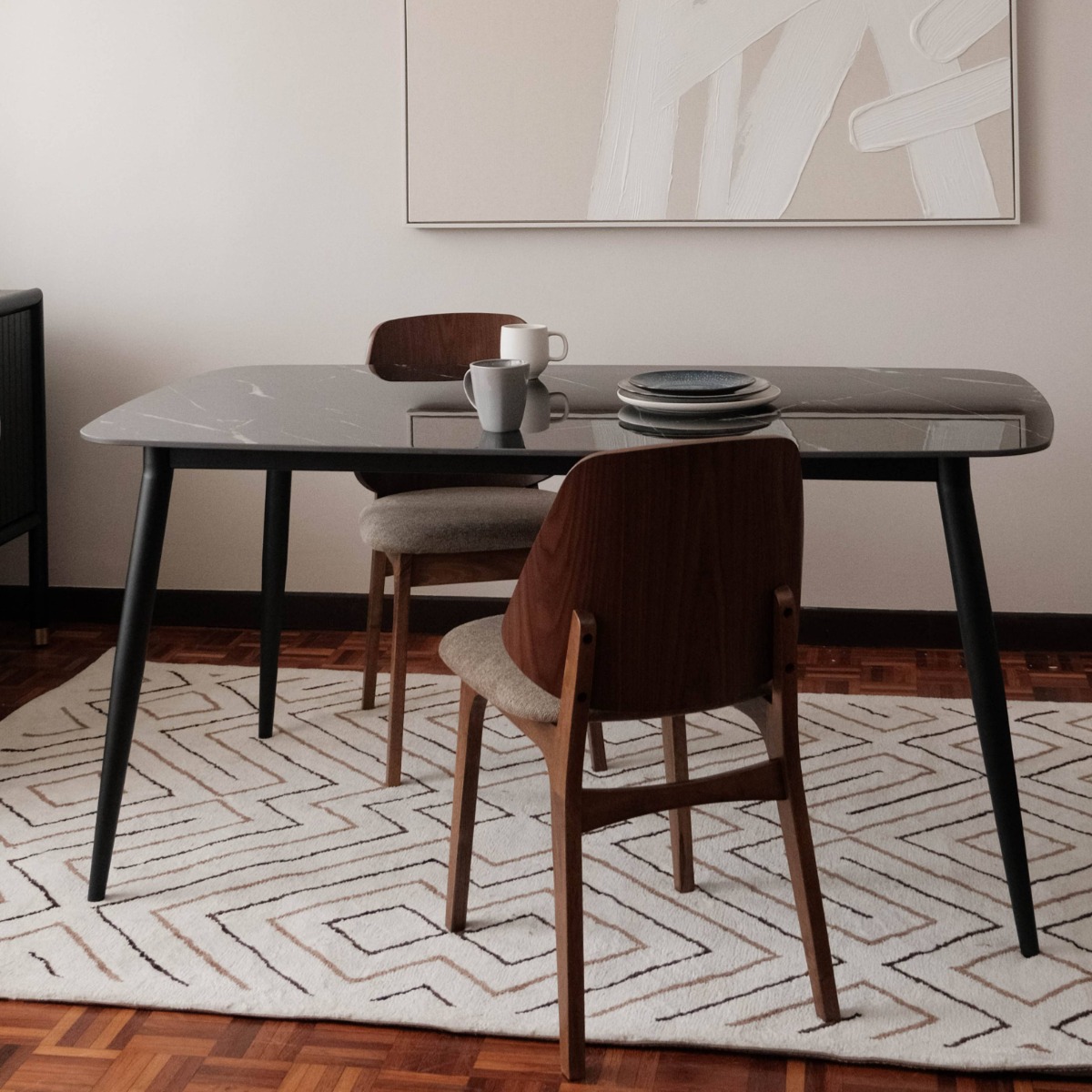 Freya Ebony Dining Table 160cm
