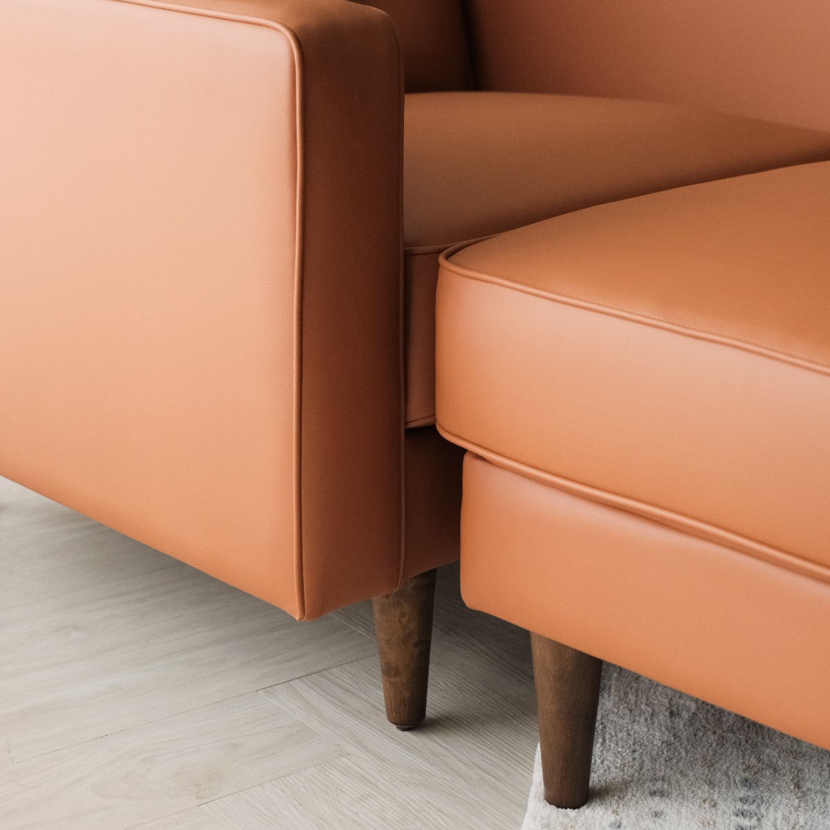 Jane Persimmon Mid-Century 1 Seater Sofa
