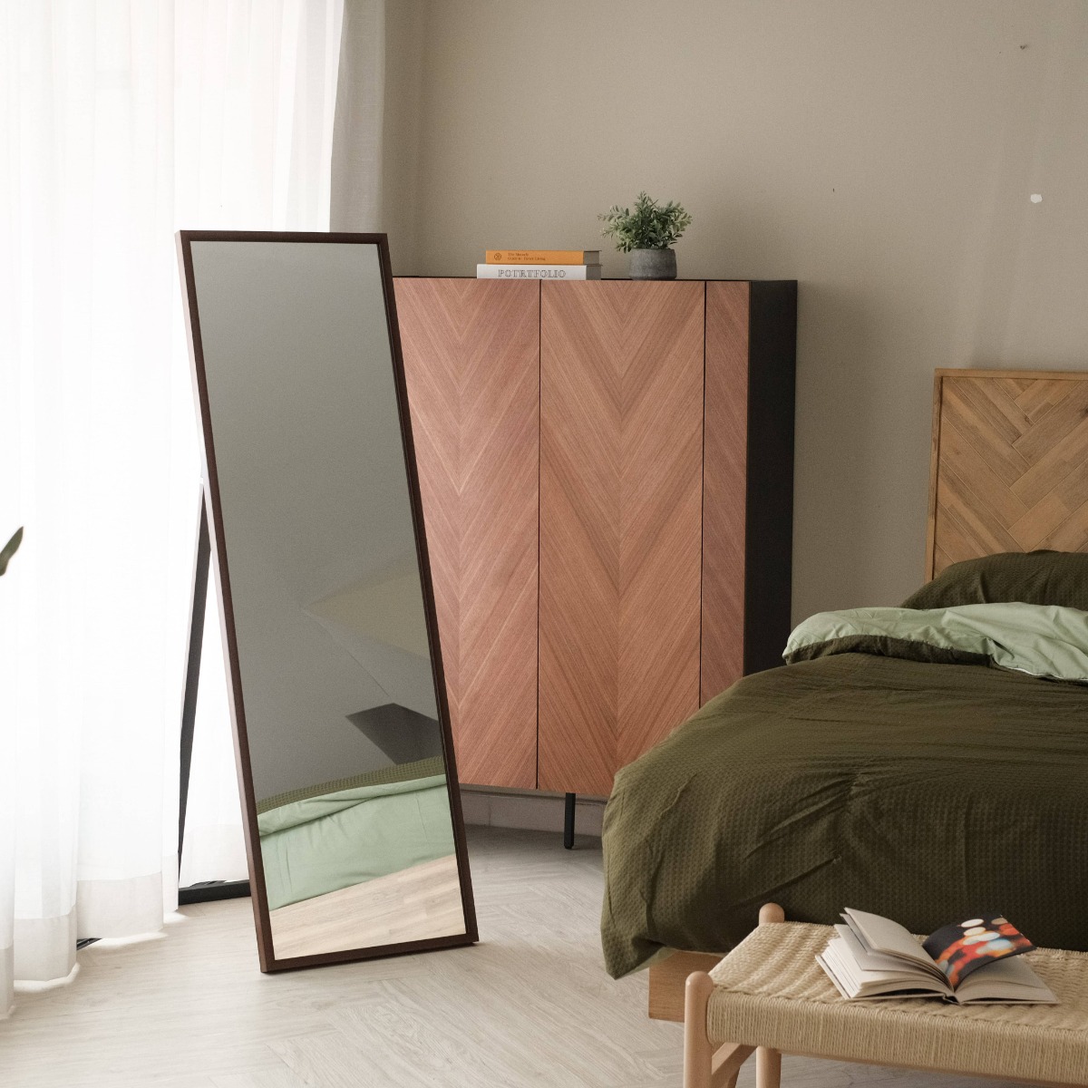 Essential Dark Brown Standing Mirror 50x150cm