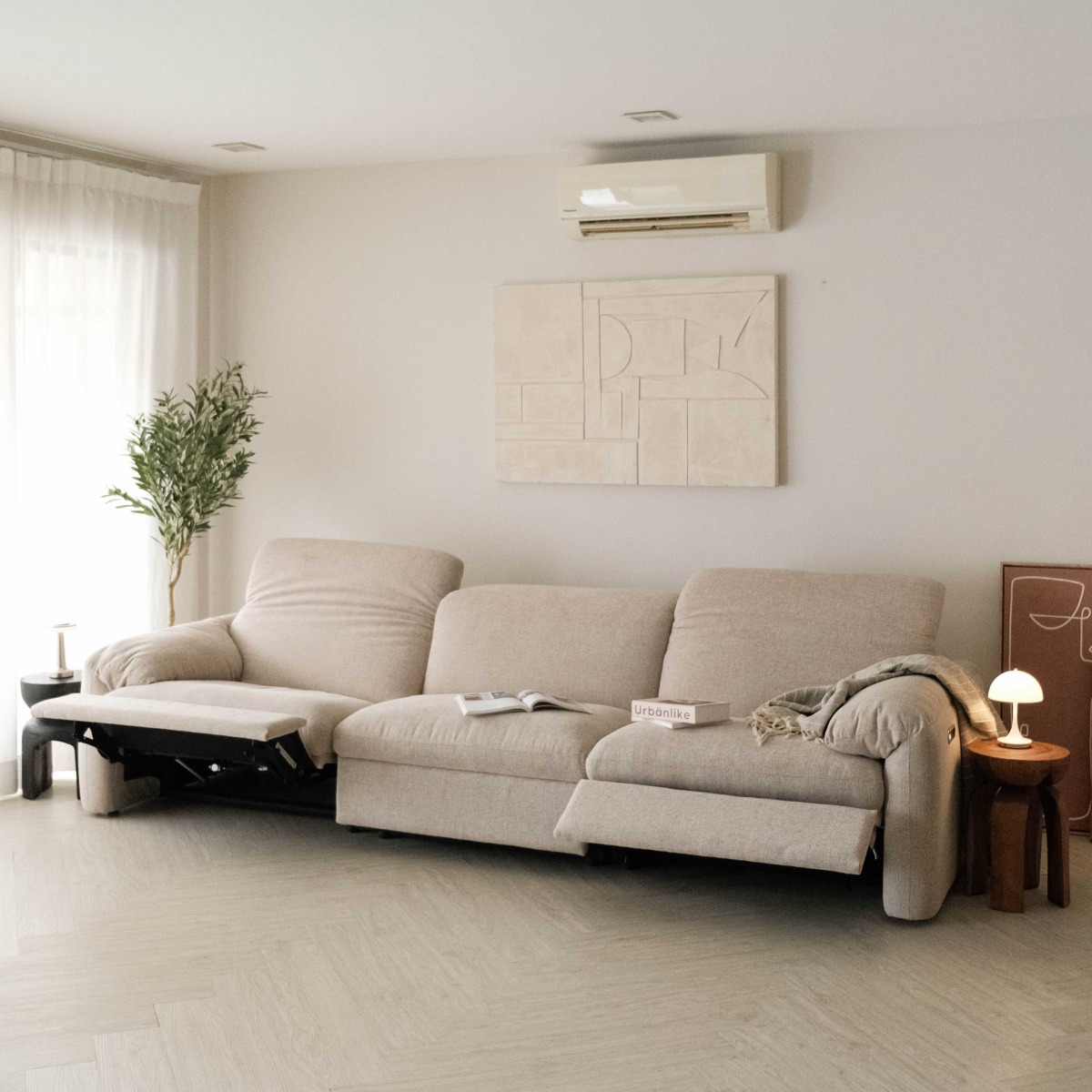 Kimberly Light Grey 4 Seater Power Reclining Sofa