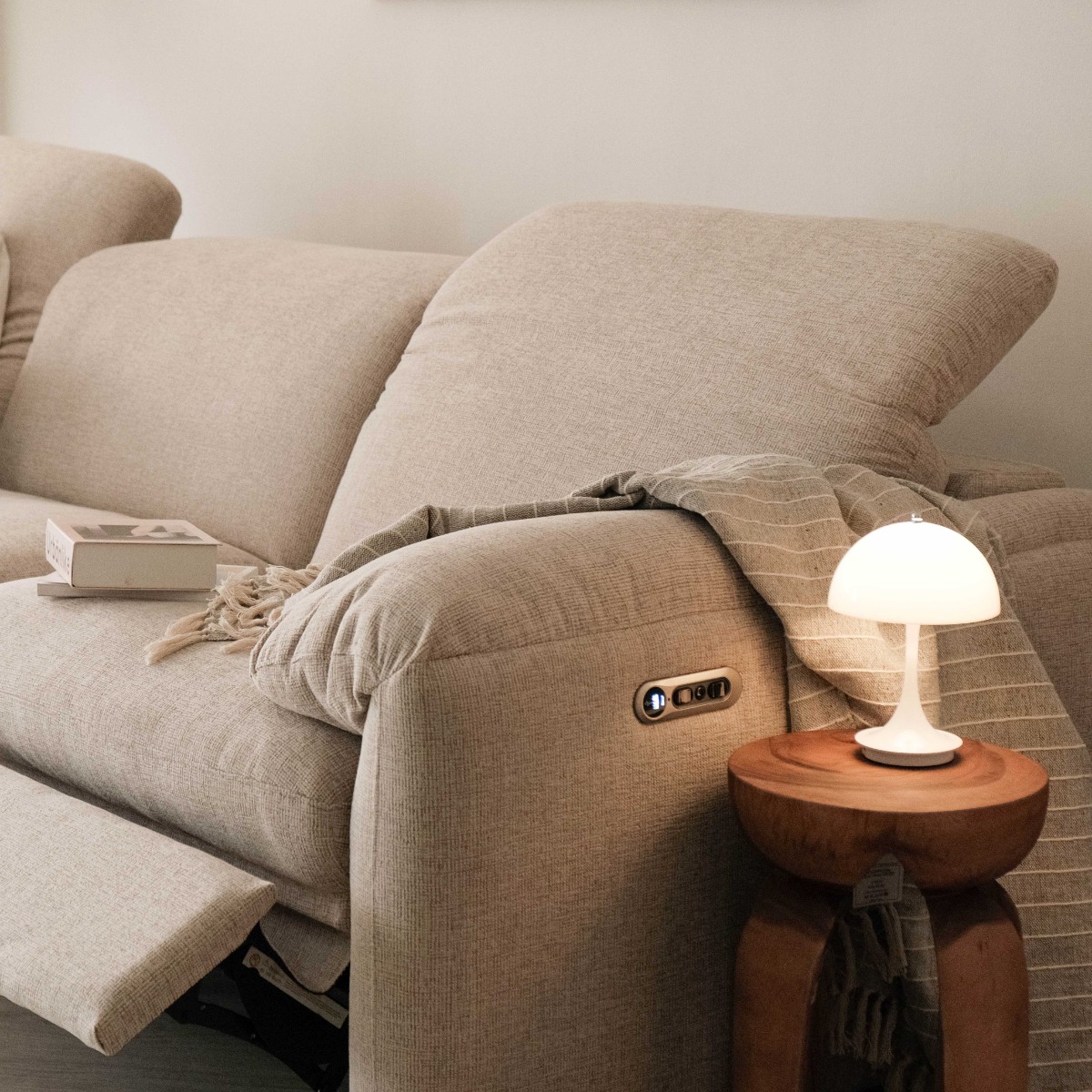 Kimberly Light Grey 4 Seater Power Reclining Sofa
