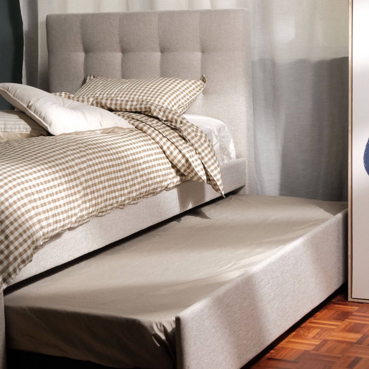 Lillian Oatmeal Super Single Trundle Bed