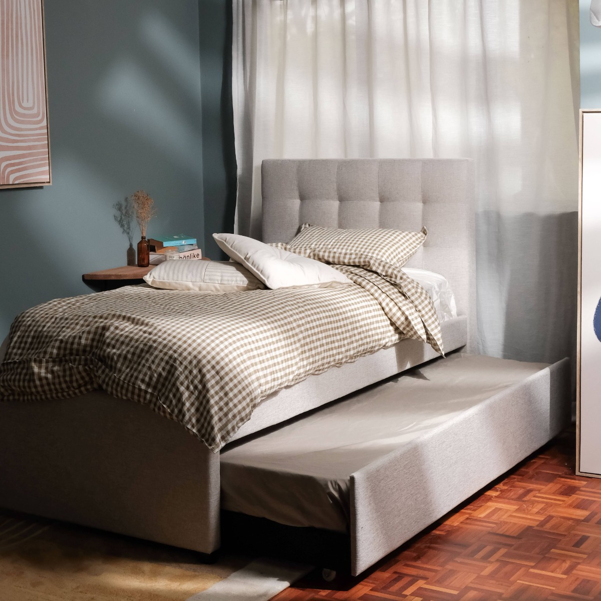 Lillian Oatmeal Super Single Trundle Bed