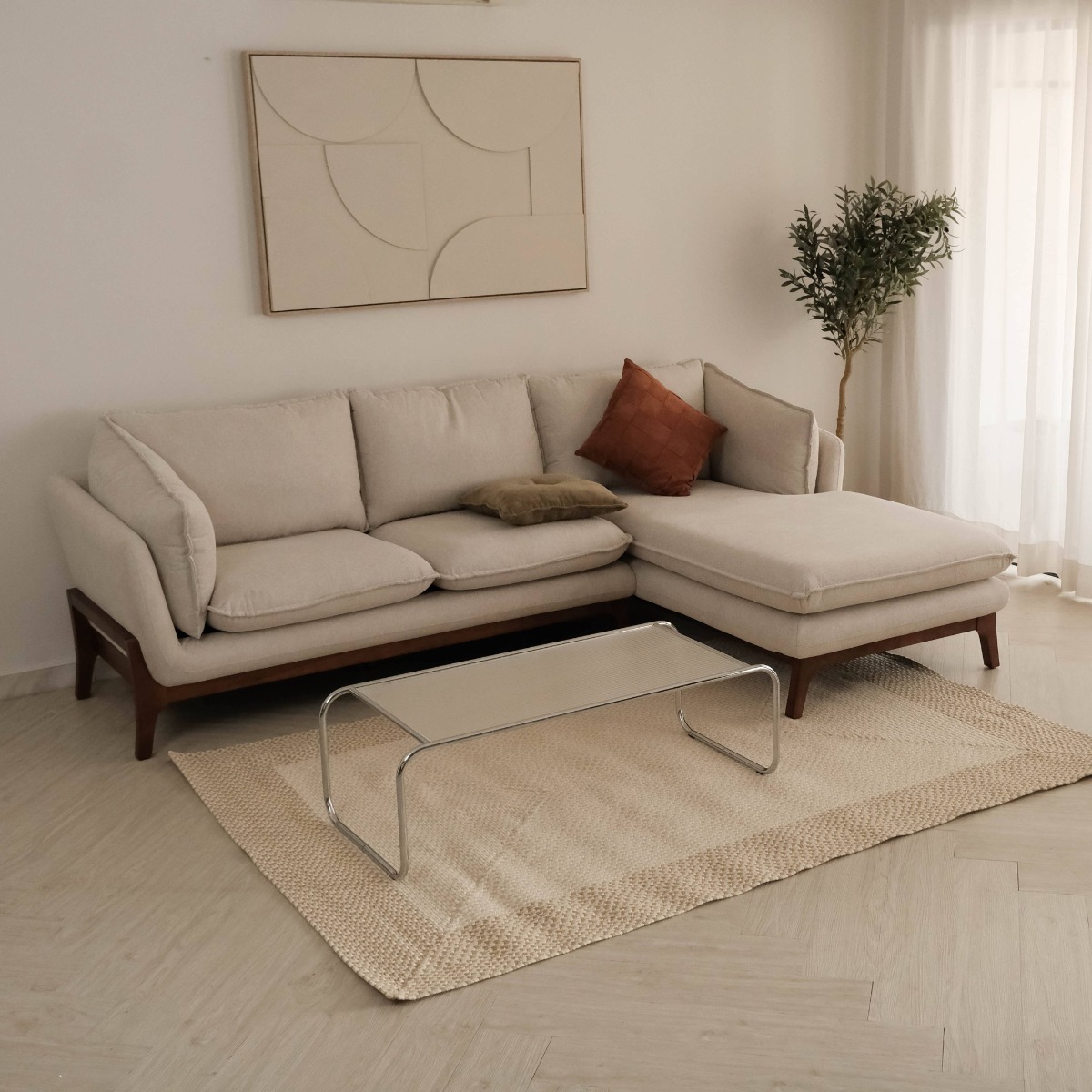 Brett Light Grey Left Sectional Sofa