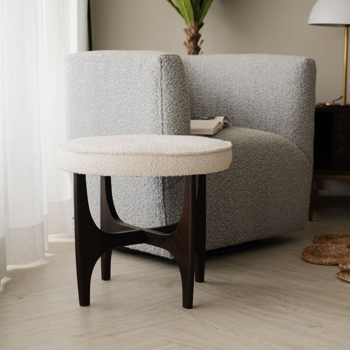 Khloe Cloud White Stool