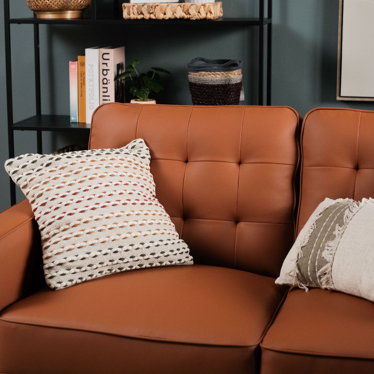 Jane Persimmon Mid-Century 2 Seater Sofa
