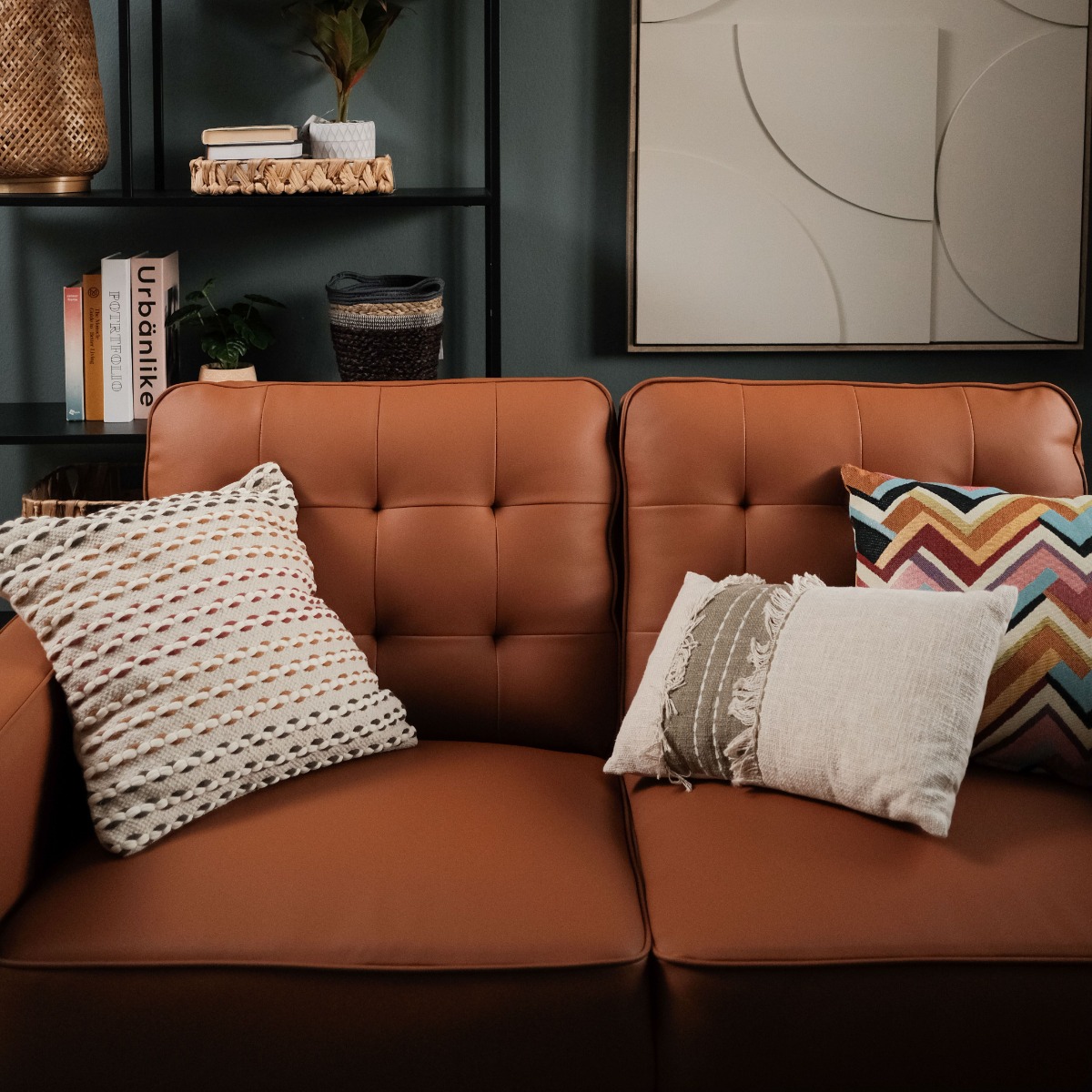Jane Persimmon Mid-Century 2 Seater Sofa