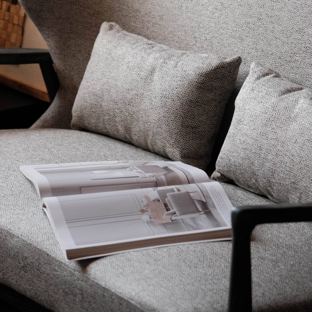 Paloma Retro Grey Wide Accent Chair